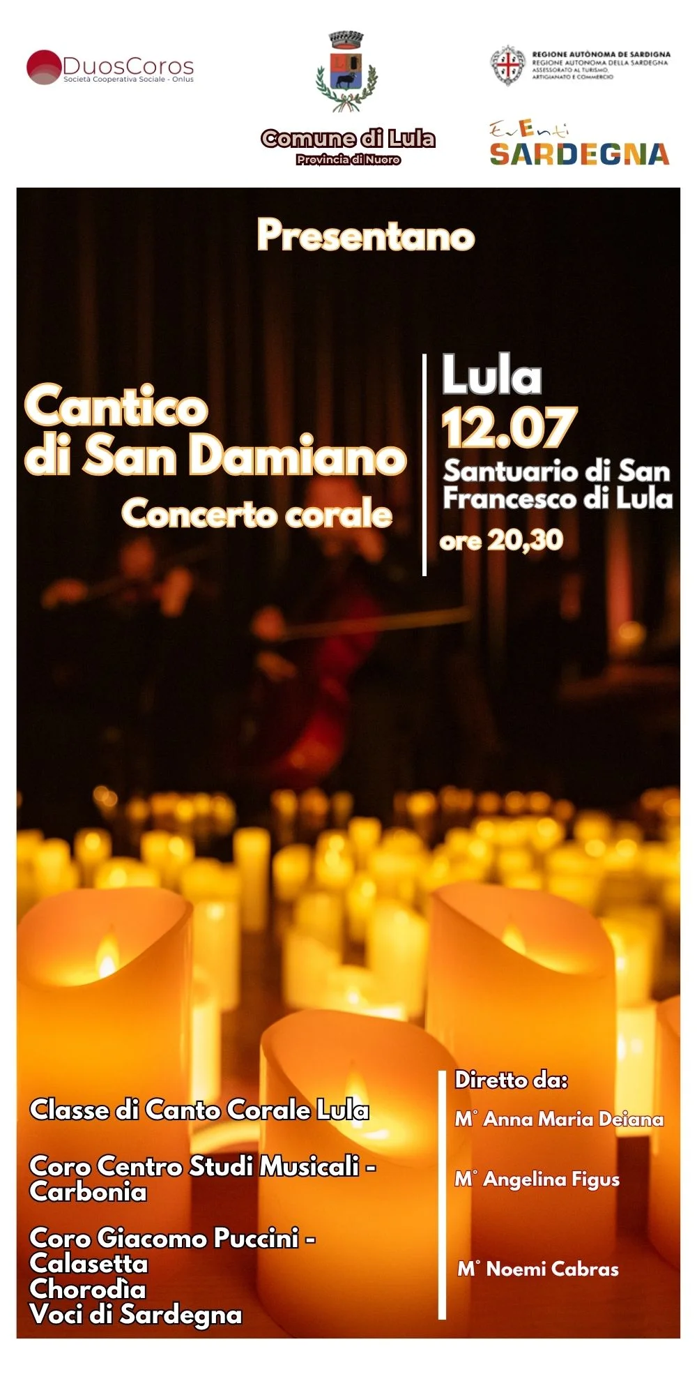 Cantico di san damiano - concerto di canto corale lula 12 luglio 2025