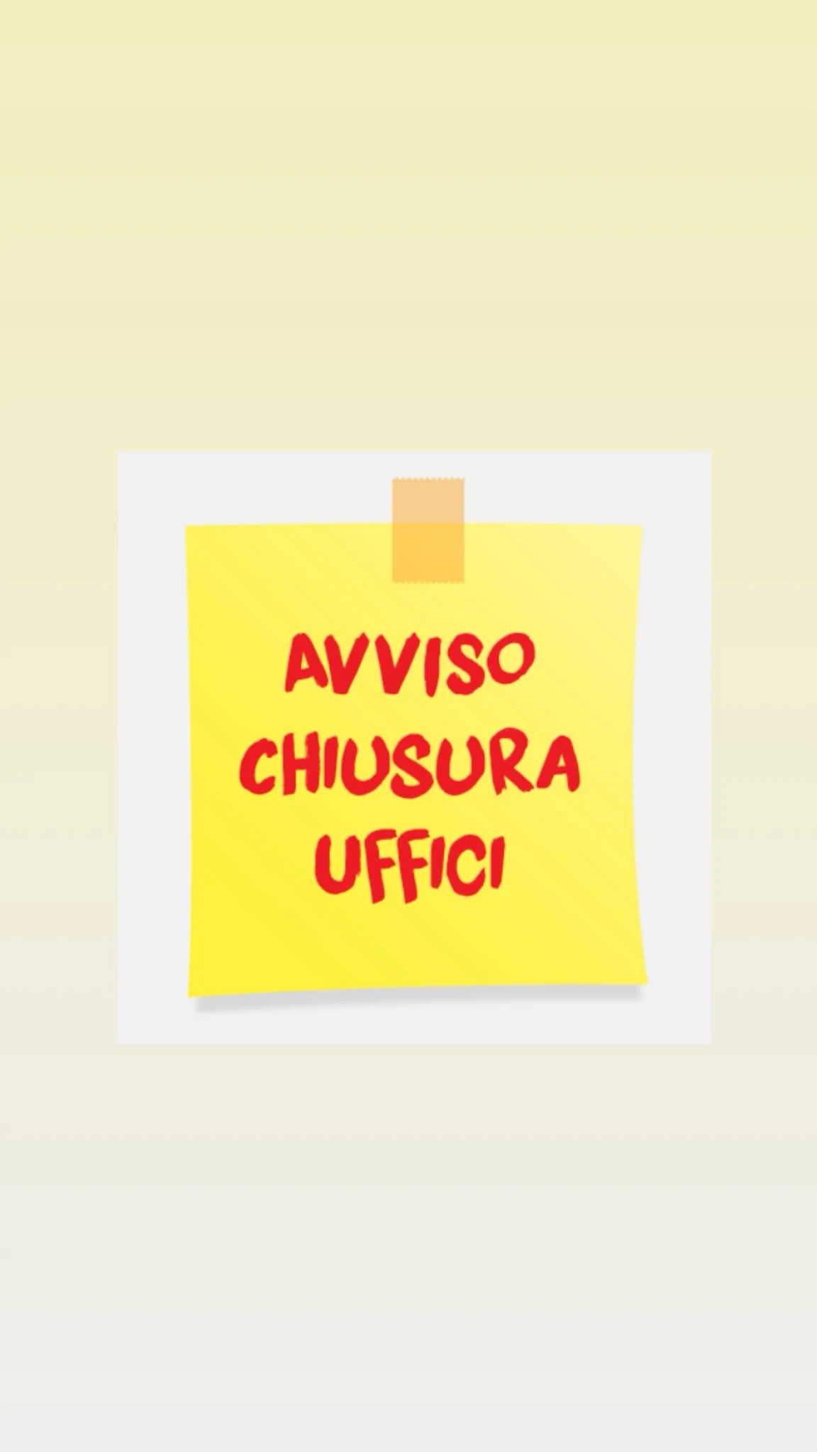 Avviso Di Chiusura