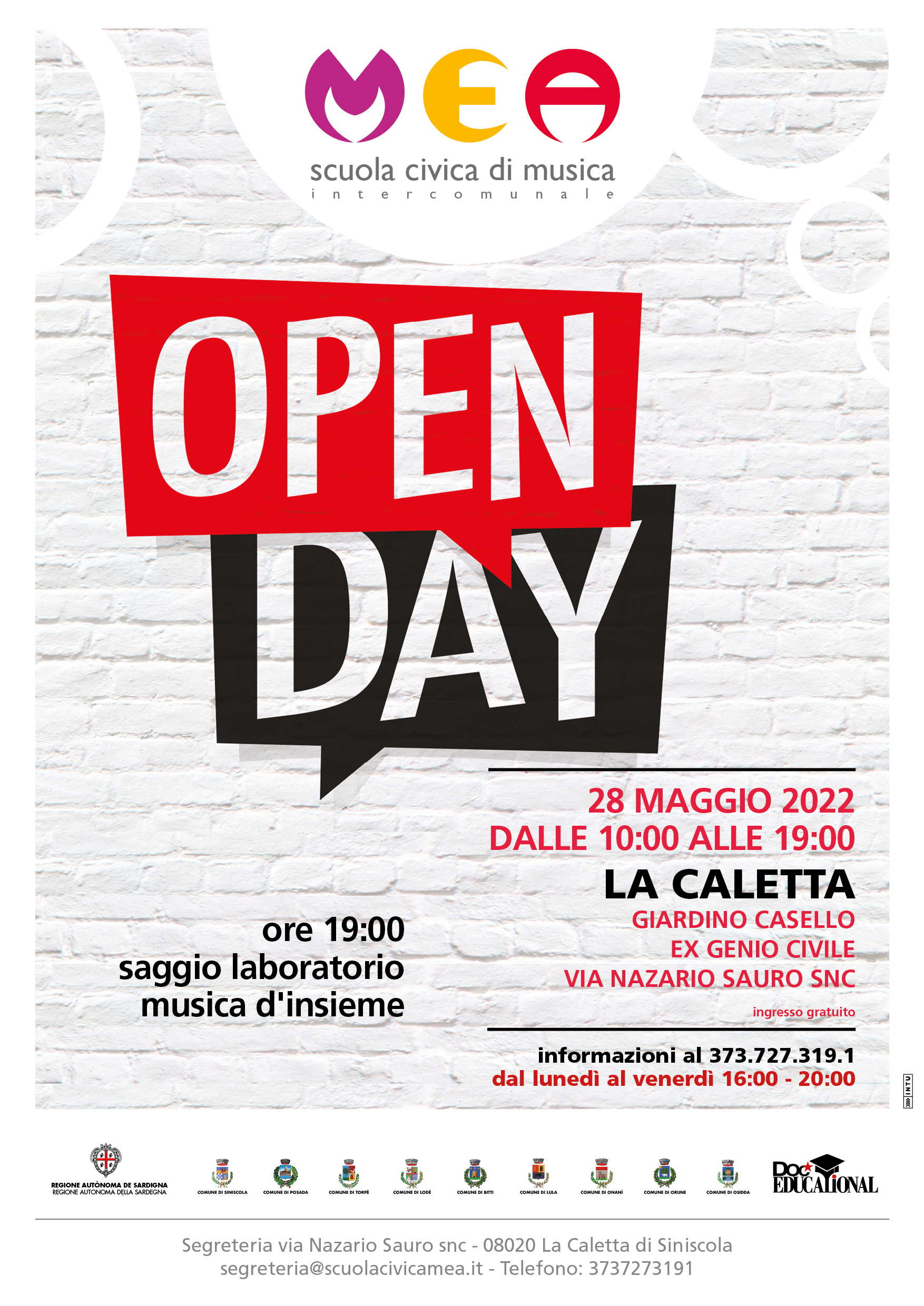 'OPEN  DAY' & 'SAGGIO DEL LABORATORIO DI MUSICA DI INSIEME'
