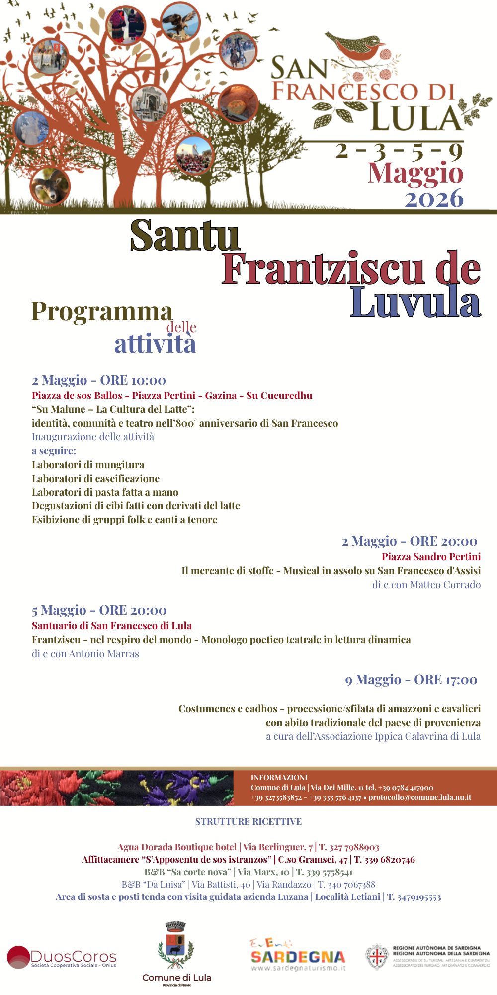 Santu Frantziscu de Luvula 2-5-9 Maggio 2026
