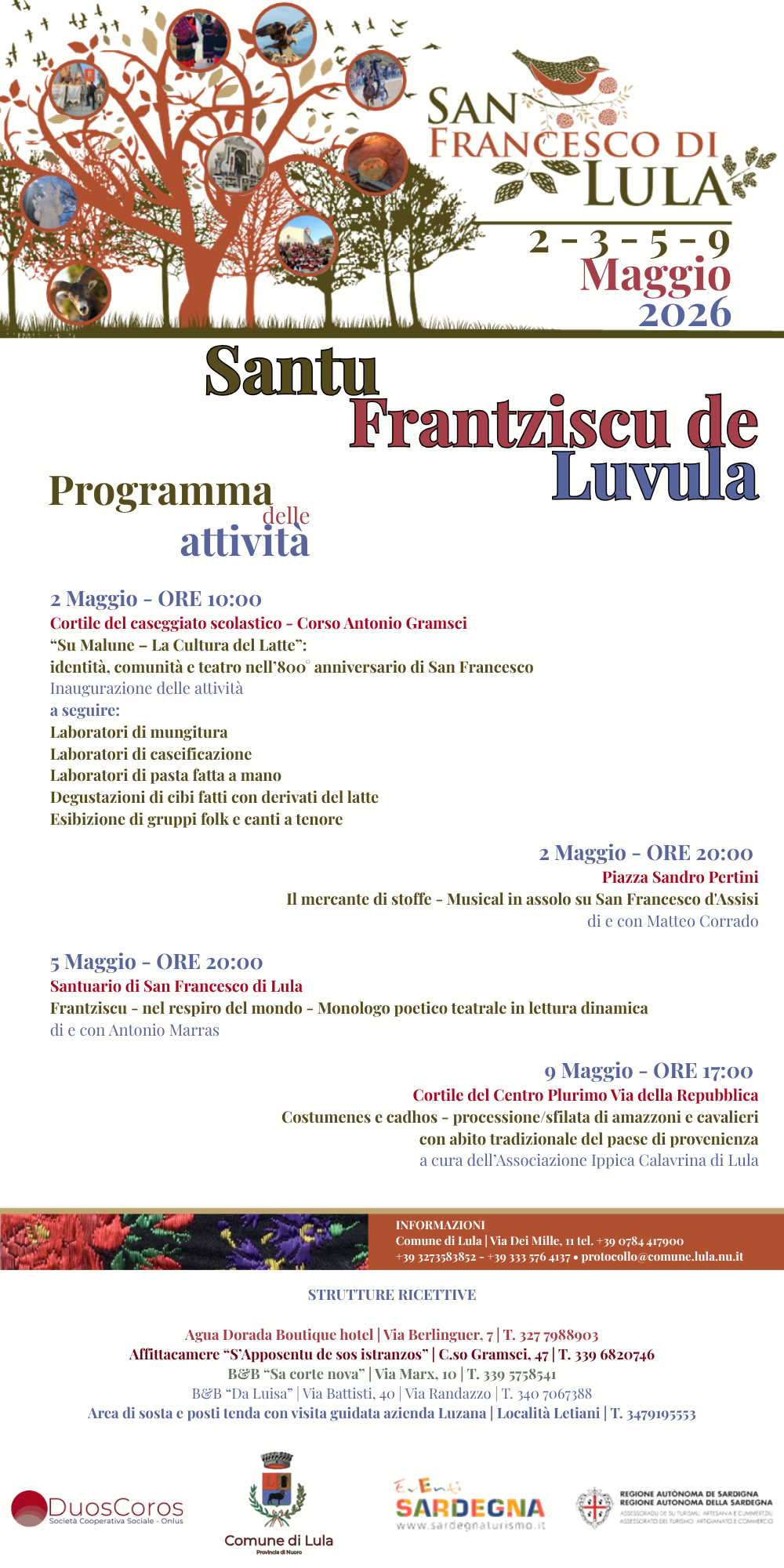 Santu Frantziscu de Luvula 2-5-9 Maggio 2026