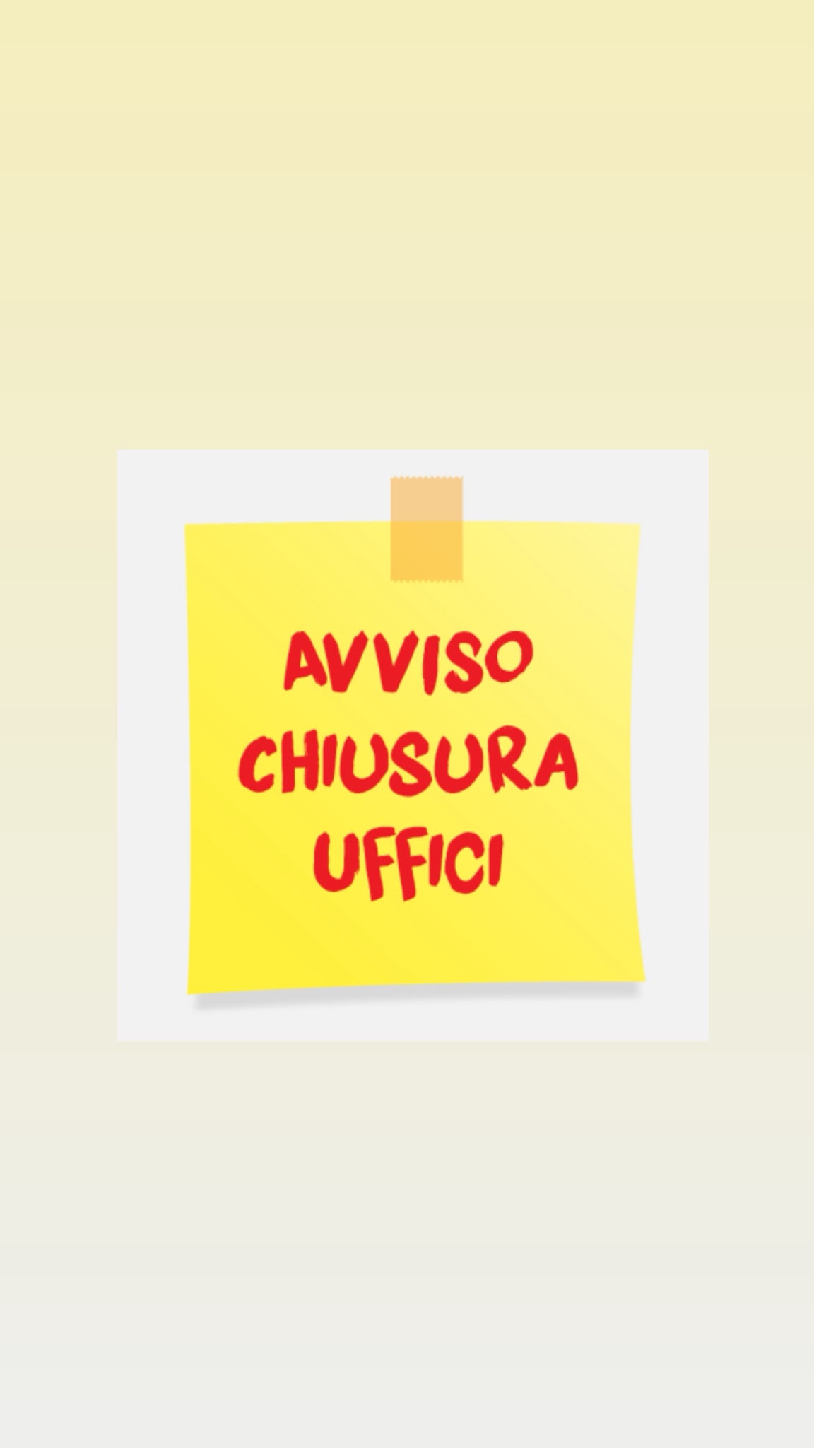 Avviso Di Chiusura
