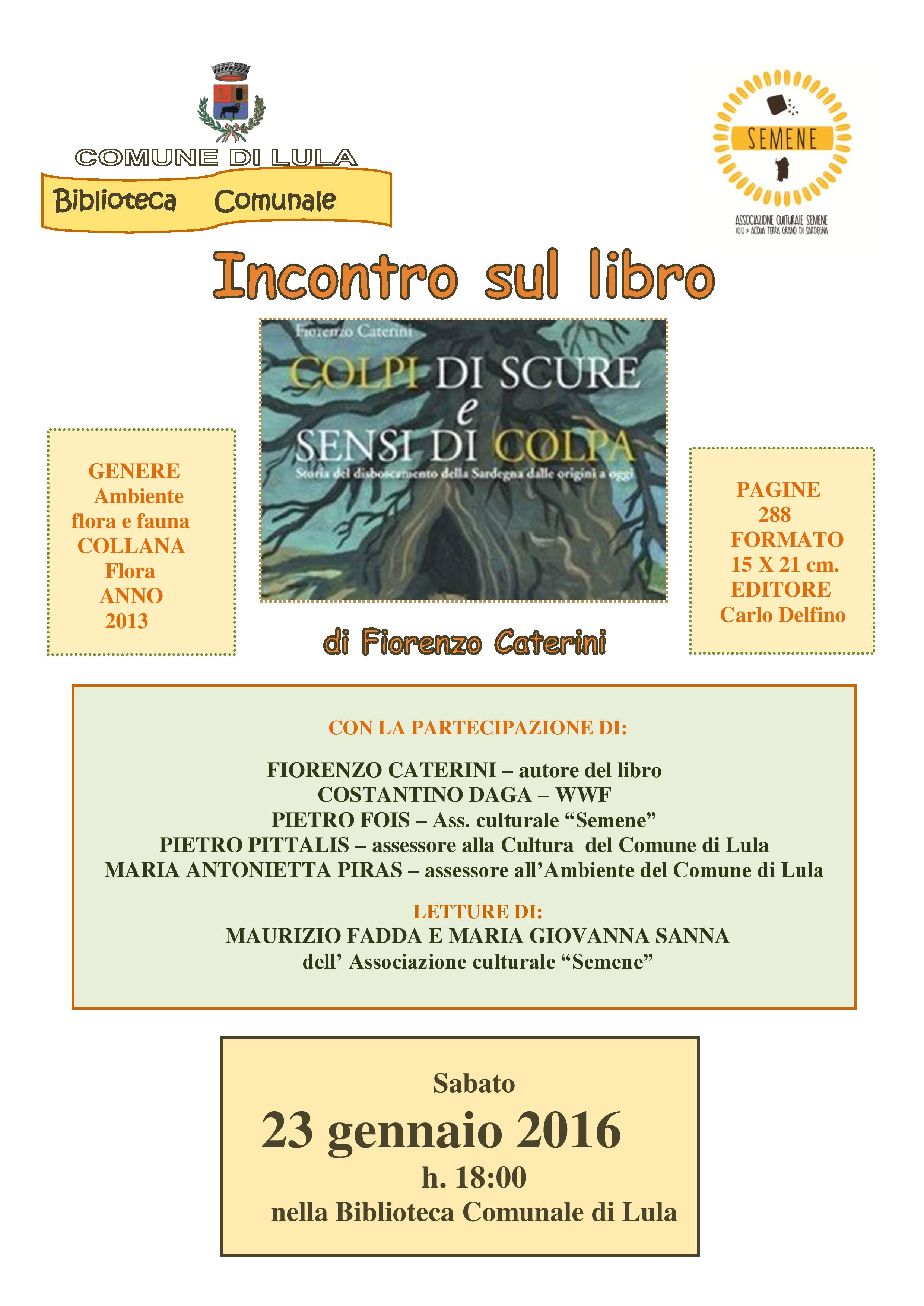 Presentazione del libro 'Colpi di scure e sensi di colpa' di Fiorenzo Caterini