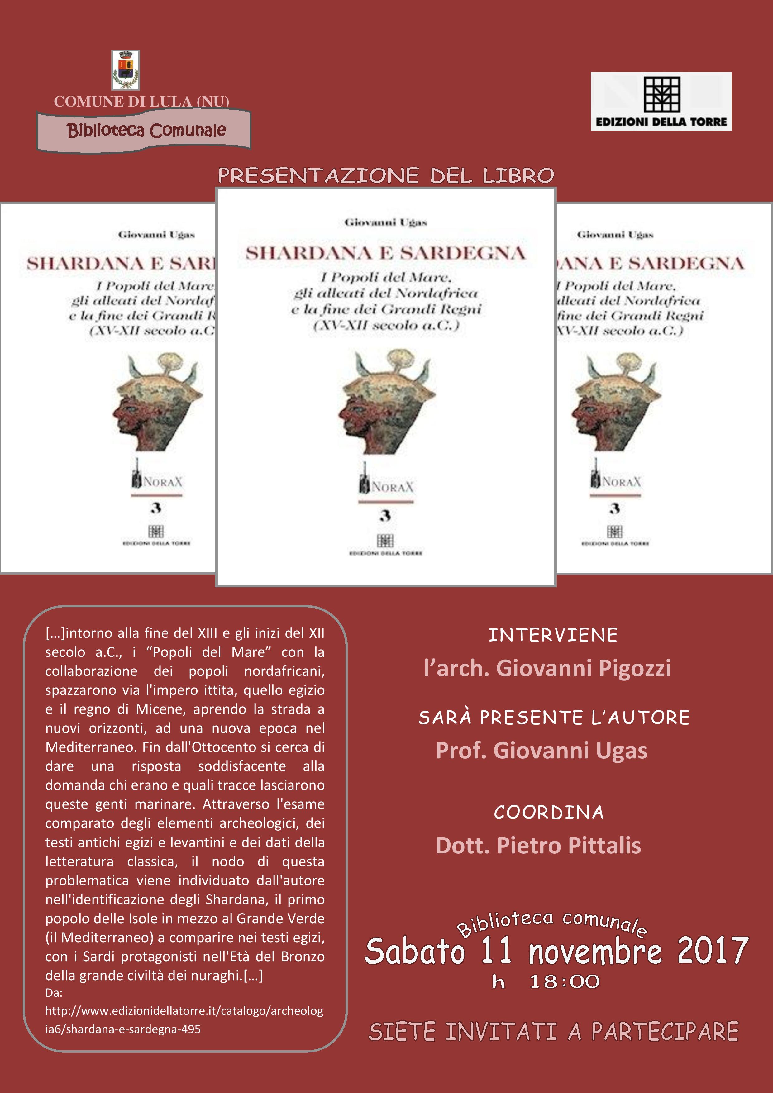 Presentazione del libro 'Shardana e Sardegna' di Giovanni Ugas